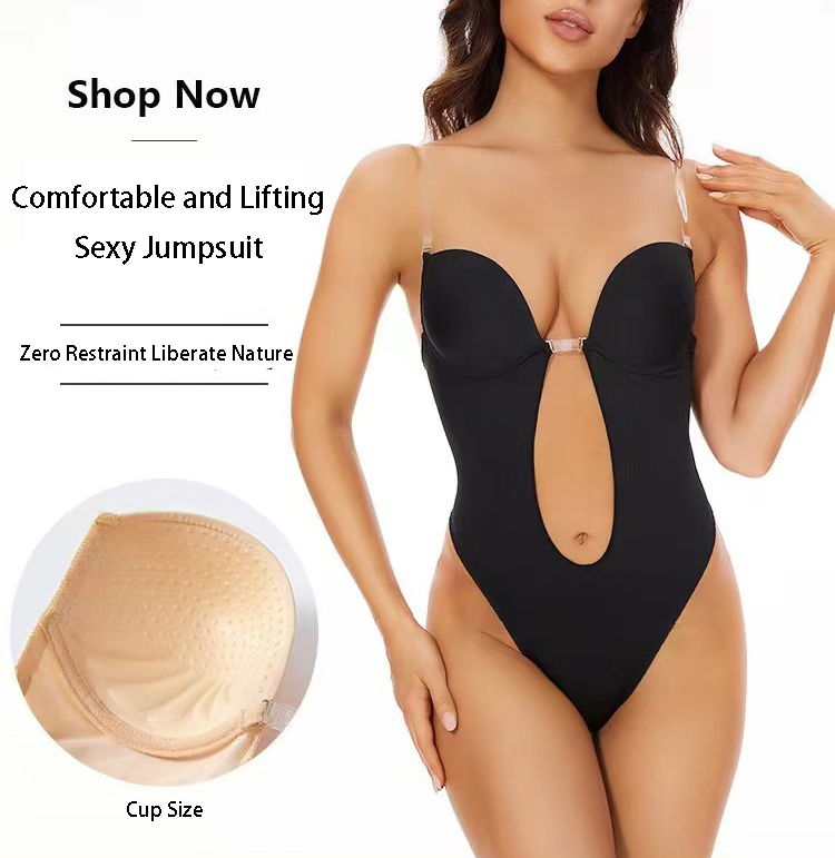 Minimizer Bra Women - Бесшовный корсет-боди с глубоким V-образным вырезом,